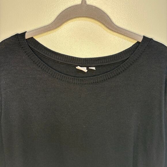 Gap Black Knit Long Ribbed Sleeve Blouse Boat Neck Closet Staple Oversized XS - Picture 8 of 8